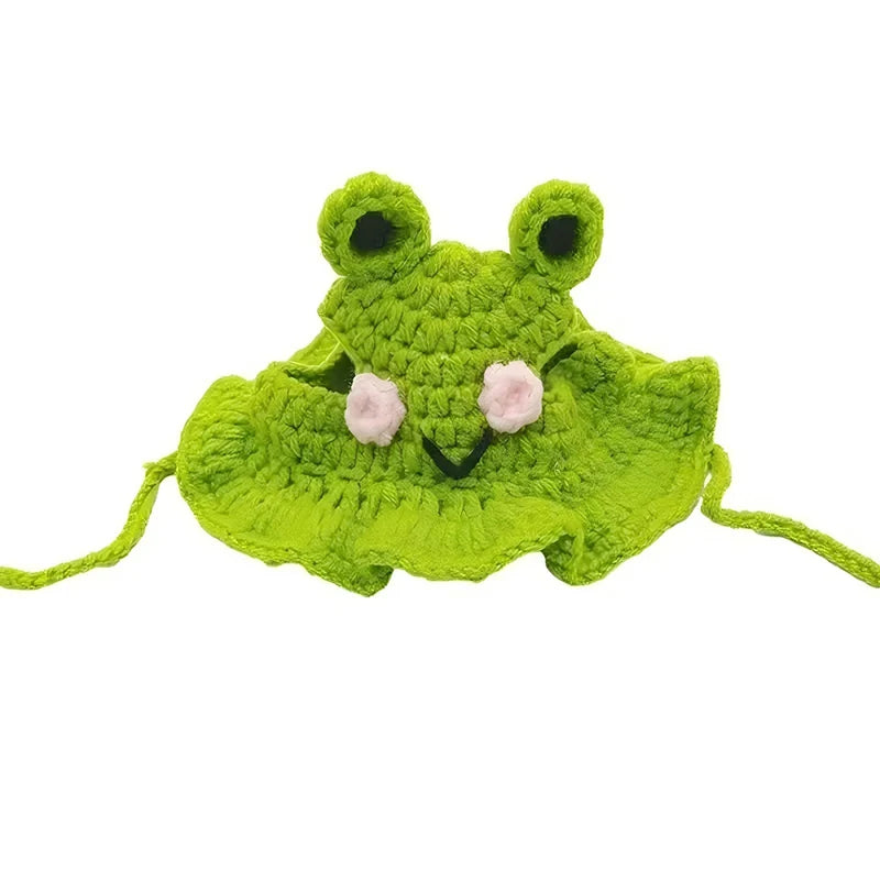 Pet Hats Hand-made Cat Hat Elastic Woven Cap  Puppy Kitten Headwear Knitted Hat Party Photo Shoot Props Decoration Cat Accessorie