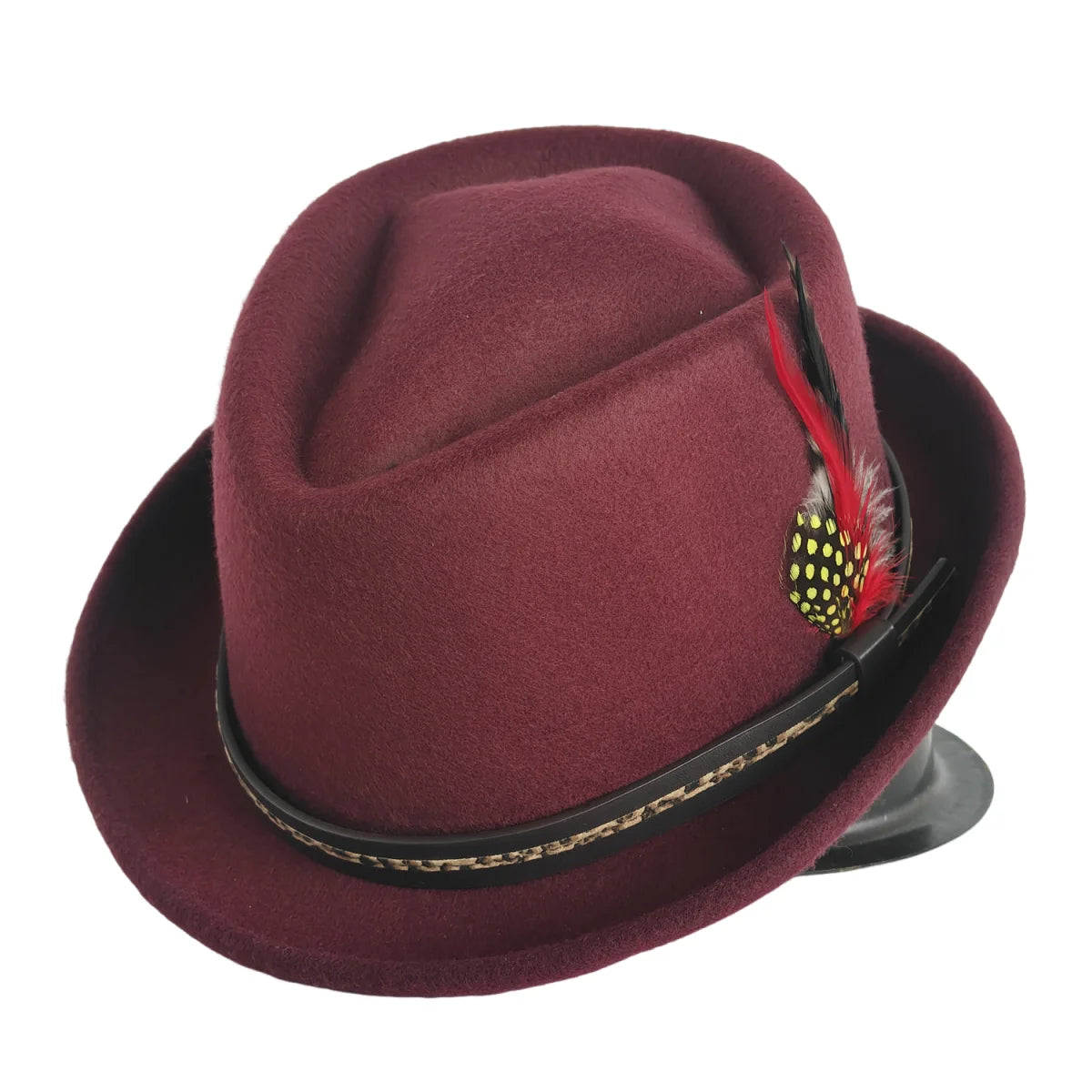 Trendy Fedora Hat for Women Men Solid Color Fedoras Jazz Cap Outdoor Casual Panama Cowboy Hats Feather Accessories