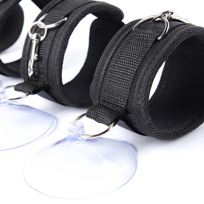 Handcuff with Saction Cup Door Sex BDSM Bondage Gear Hanging Cuffs SM Slave Sex Toy Strong Adhesive Easy Install Adult Restraint