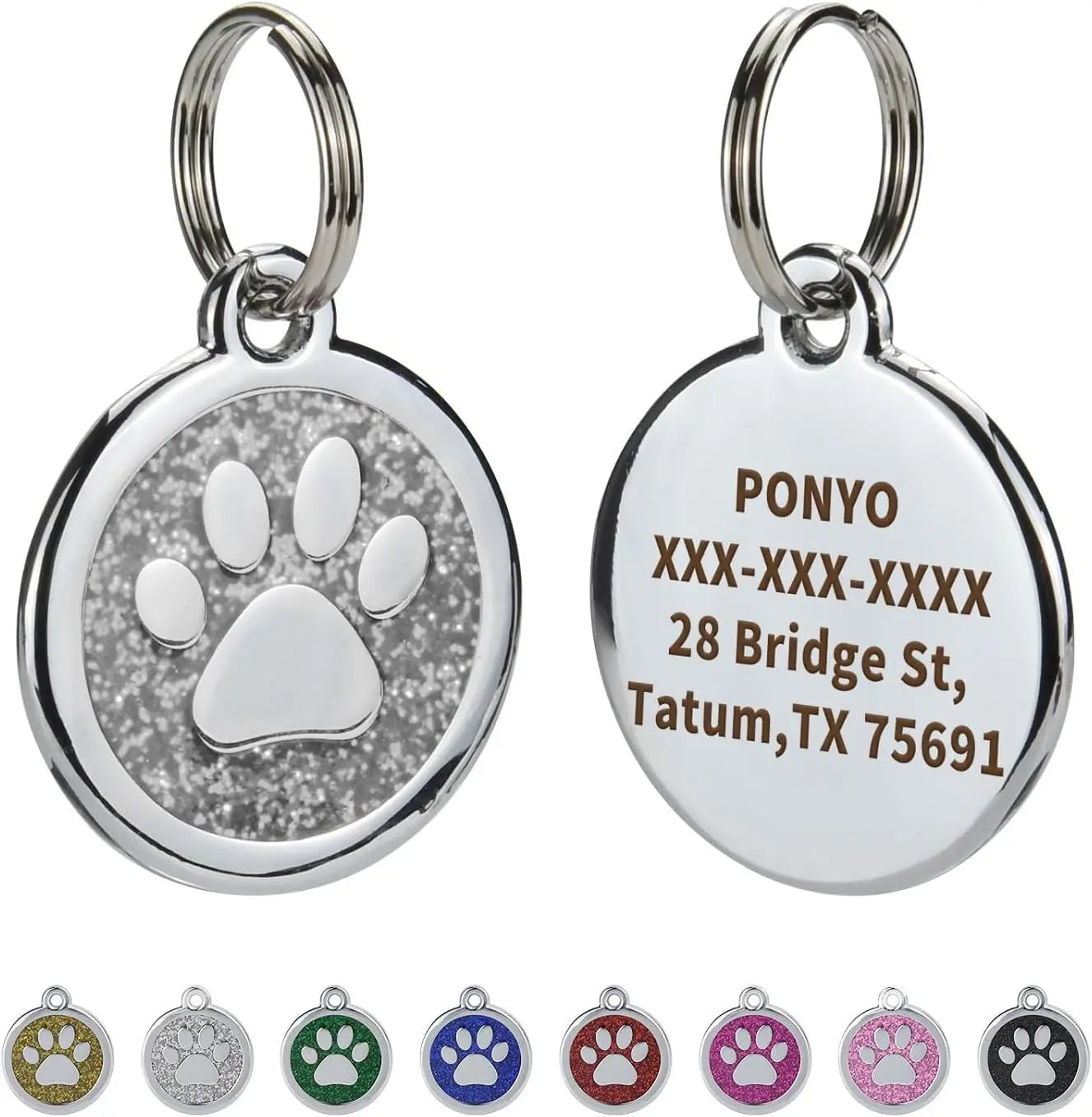Pet ID Tags Free Engraving Pet Anti-lost Collar Pendant Personalized Puppy Name Tag Cat Paw Decoration Customized Product Custom Tags