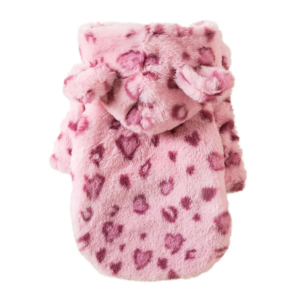 Pet Dog Fleece Hoodies Winter Warm Hooded Coat Puppy Dog Jacket Clothes for Small Medium Dog Chihuahua Clothing For Cold Weather