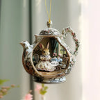 Easter Home Decor Items Rabbit In Teacup Warm Home 2d Acrylic Pendant Backpack Pendant Car