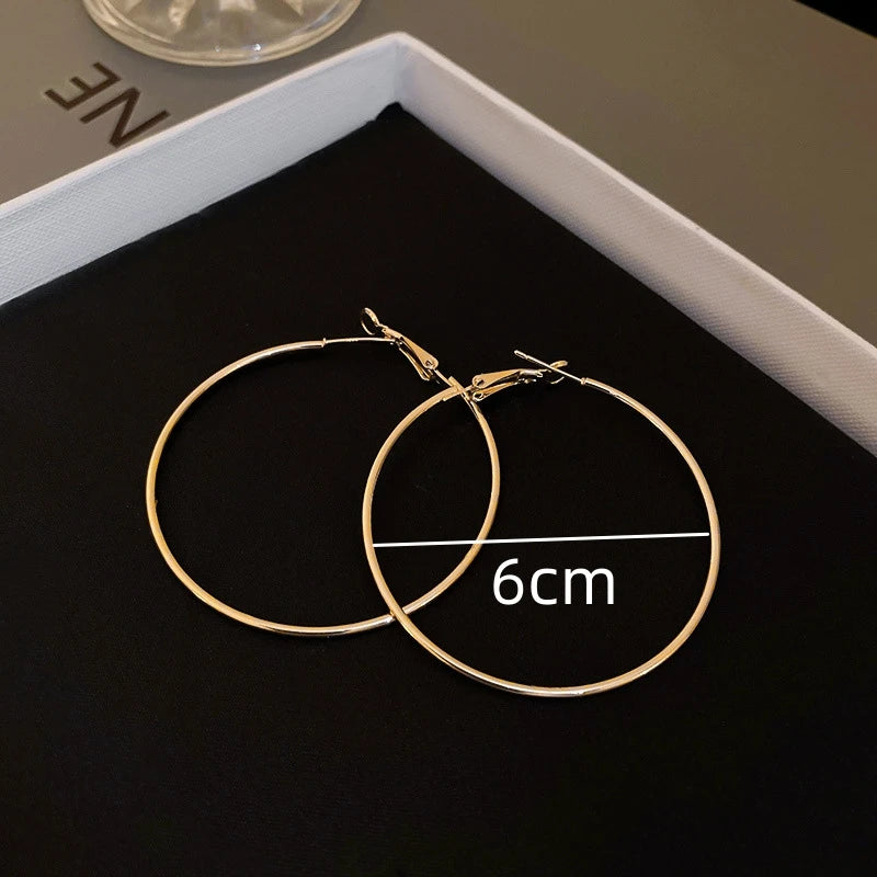 4CM 5CM 6CM Big Hoop Earring for Women Hiphop Rock Temperament Simple Circle Round Ear Jewelry Brincos Ornamentos Orejeras