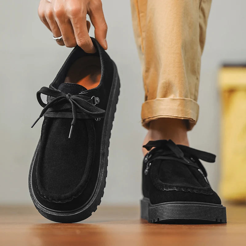 Men's wide toe barefoot shoes classic retro casual shoes lightweight outdoor sports walking shoes khaki thick soled work shoes