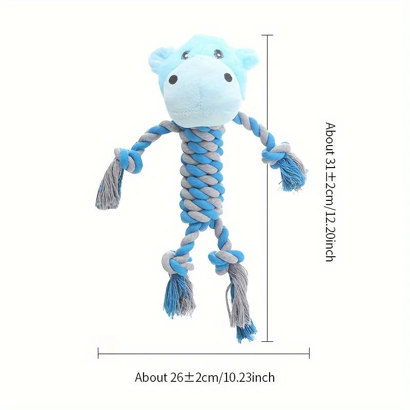 1PC plush dog toy, cute animal shape, chew-resistant teether, pet toy