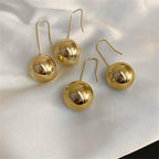 Drop Ball Earrings for Women Girls, Minimalist Polished Dangle Drop Earrings, Lightweight Hypoallergenic Jewelry