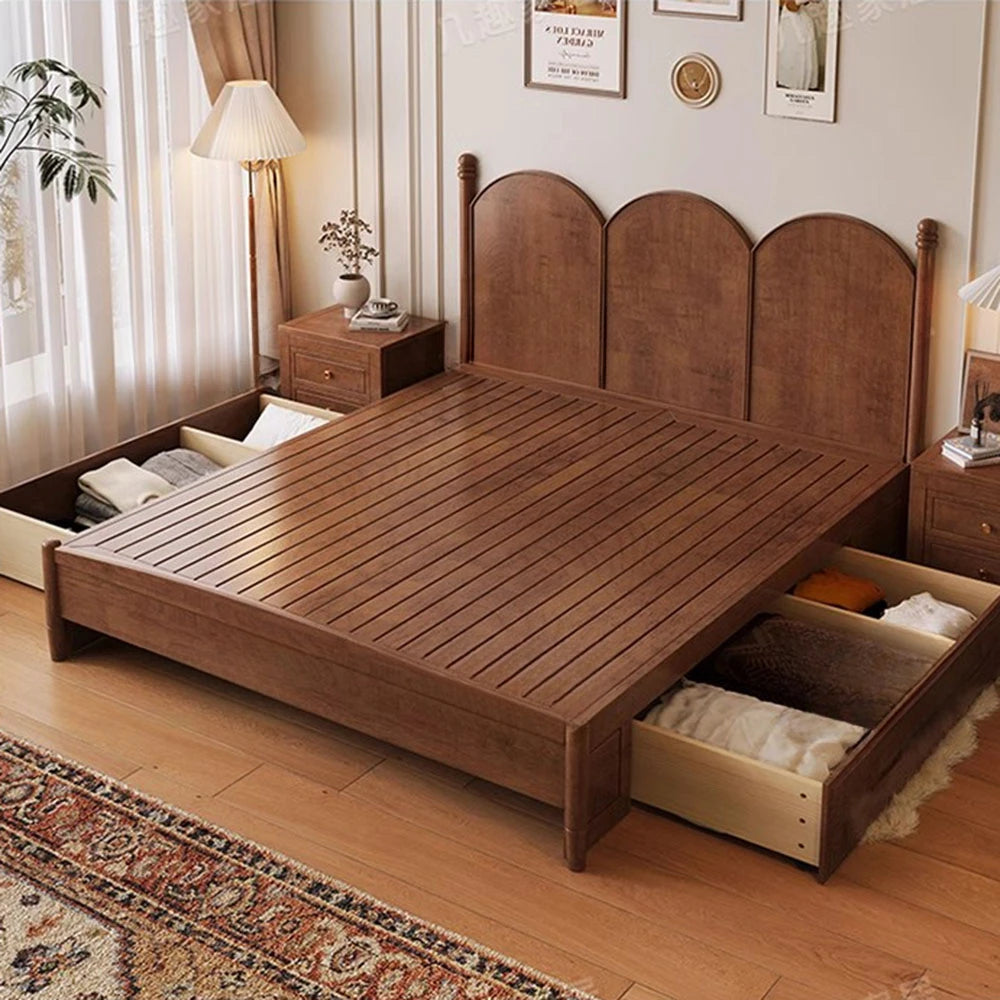 Bedroom Aesthetic Beds Unique Luxury Girls Nordic Storage Space Headboard Bed King Size Modern Lit Deux Place Home Decoration