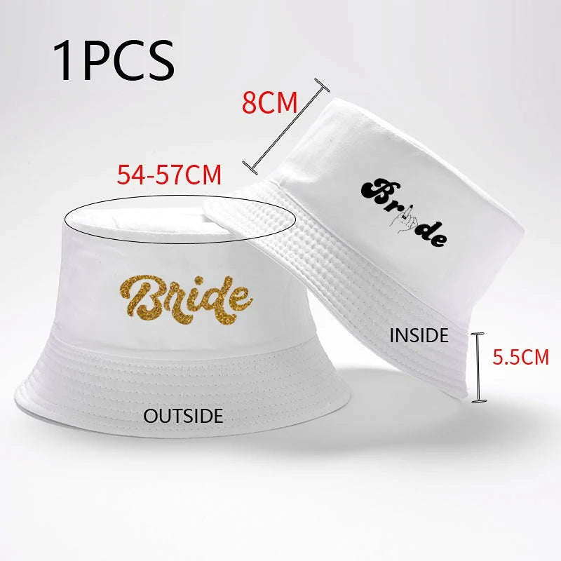 Bridal Bucket Hat Female Beach Pool Marriage Wedding Engagement Party Bridal Gift Travel Fashion New Fishing Cap Gift Wholesale