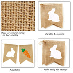 Easter Decoration Burlap Banner Cute Rabbit Carrot Hanging Garland for Easter Party Holiday Home Decoration Wall Decors Supplies