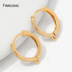 14K Gold Plated Earring Hooks Round Hoop Earrings For Jewelry Making Supplies,Fasteners For Earrings,DIY Earring Accessories