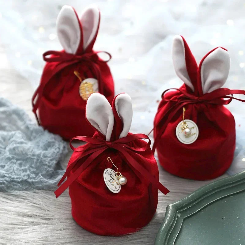 Easter Cute Rabbit Gift Packing Bags Bunny Chocolate Cookies Candy Bags Easter Wedding Favors Birthday Party Decoration 2022