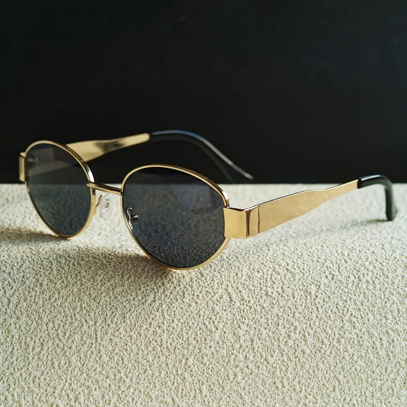 Fashion Golden Frame Glasses - Adjustable Fit, Unique Style with Thin Metallic Frame, Ideal for & Activities Accessories