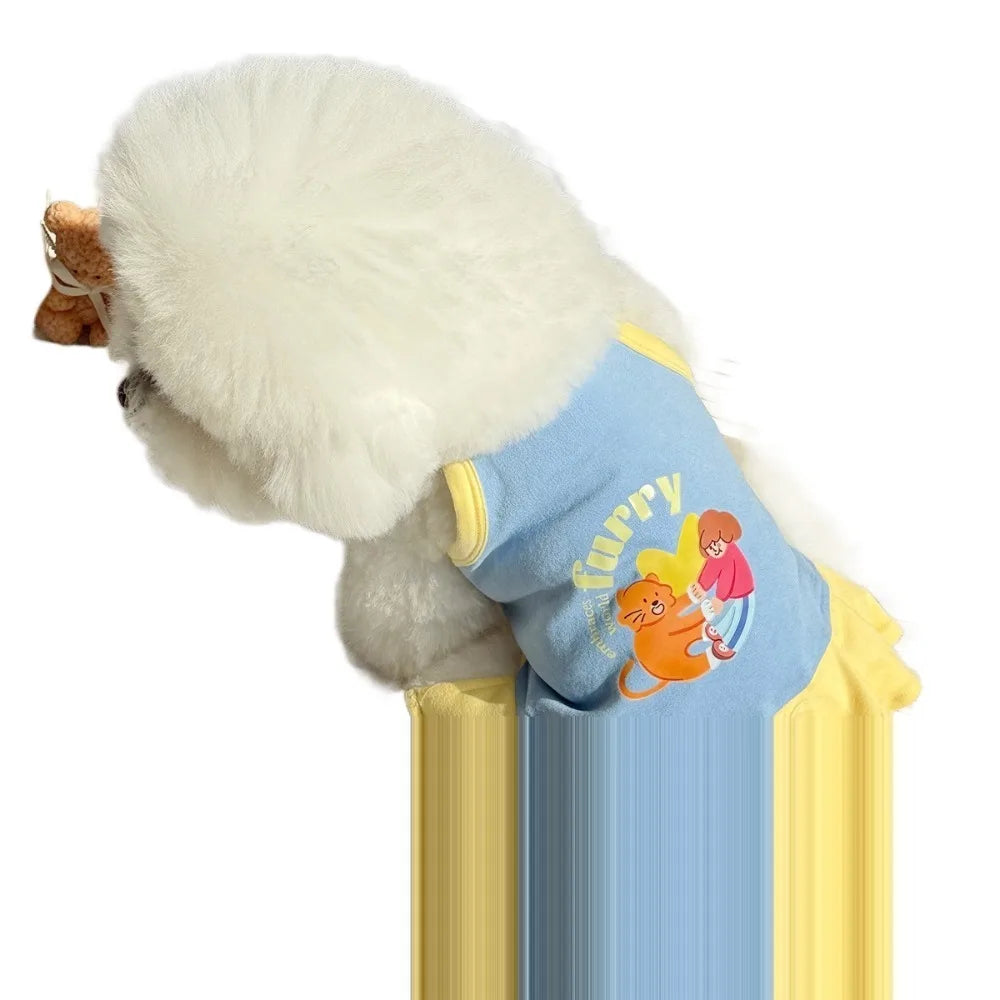 Pet Dresses Pet Dresses Thin Strap Dogs Vest Comfortable Fabric Printed Design Puppy Camisole Breathable Soft Small Dog Cat Dress Puppy