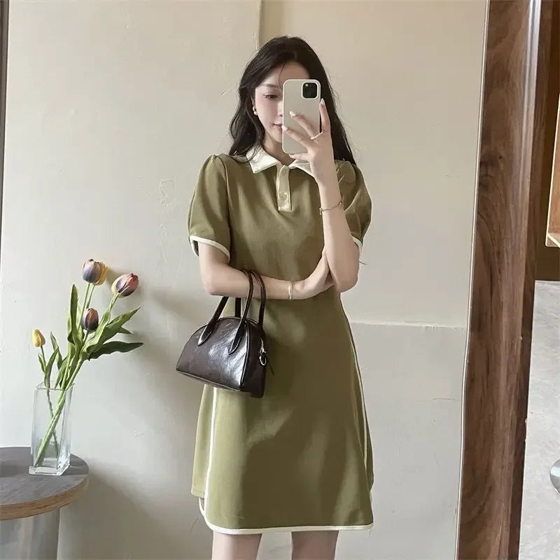 Women's Dresses Black Female Dress Midi Loose Short Sleeve New Features of Clothes in Sensual Sexy Casual Youth Elastic Curvy