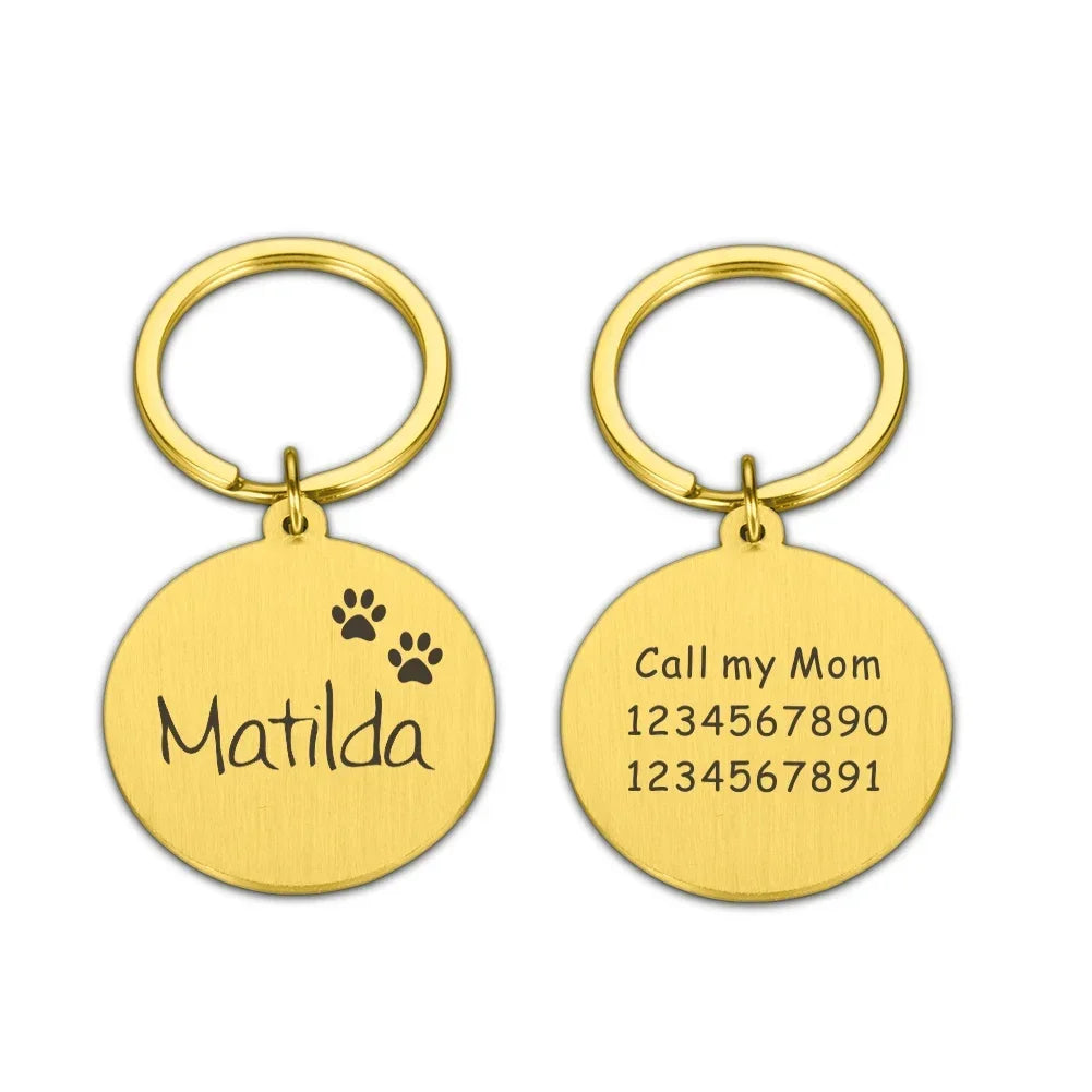 Custom Tags Personalized Cat Puppy ID Tag Free Engraved Pet Dog ID Tag Pet Dog Collar Accessories Custom Dogs Anti-lost Name Tags Pendant