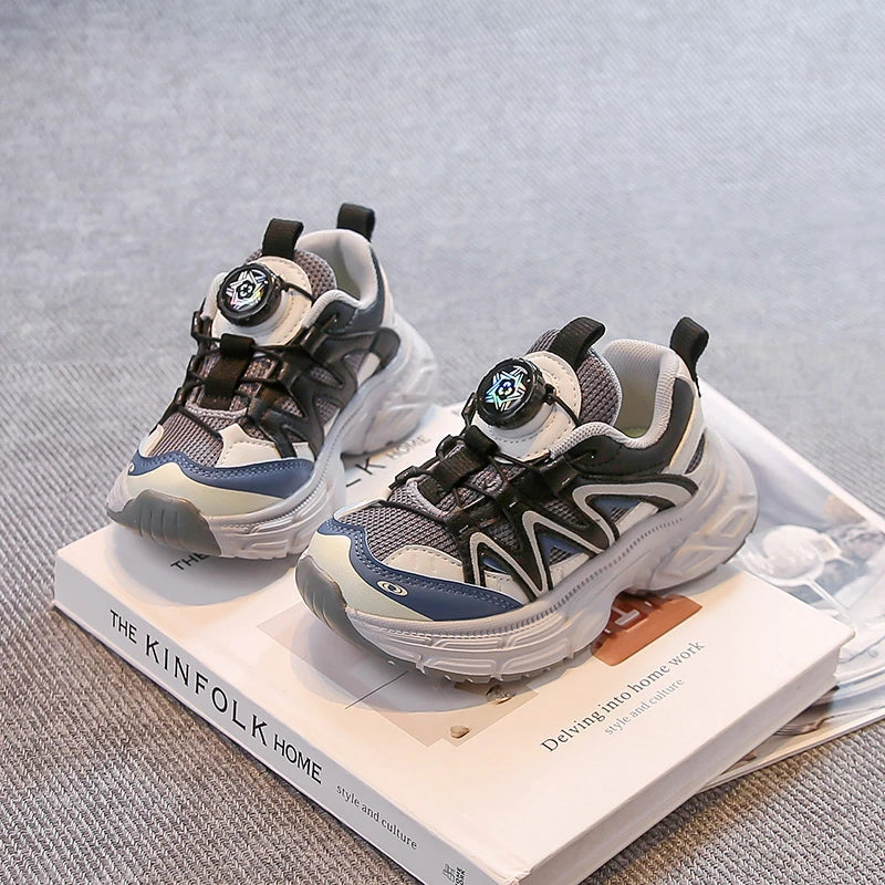 Children Sports Shoes Handsome Boys Girls Casual Sneakers Thick Soft Sole 2025 Autumn Students Running Shoes Breathable Non-slip Children Shoes