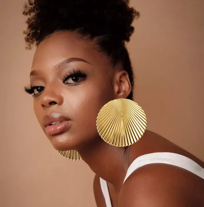 Hoop Earring For Women Gold Color Stud Big Pendant dangle Drop  Earrings