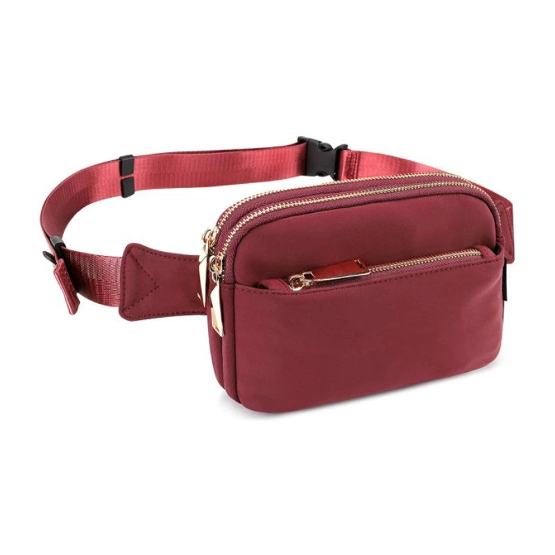 Fanny Pack Women's Waist Bag Fashion Belt Bags Women Waist Pack Dual Zipper Waterproof Crossbody Bag Ladies Bum Hip Bag