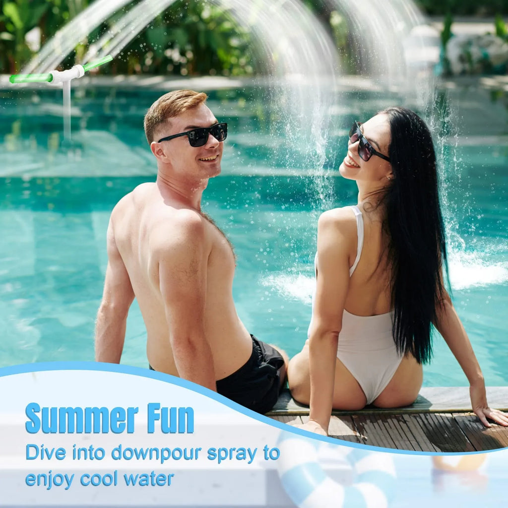Pool Fountain Dual Spray Water Fountains for Above Ground/Inground Pools 2-in-1 Adjustable Waterfall Pool Sprinkler Fountain