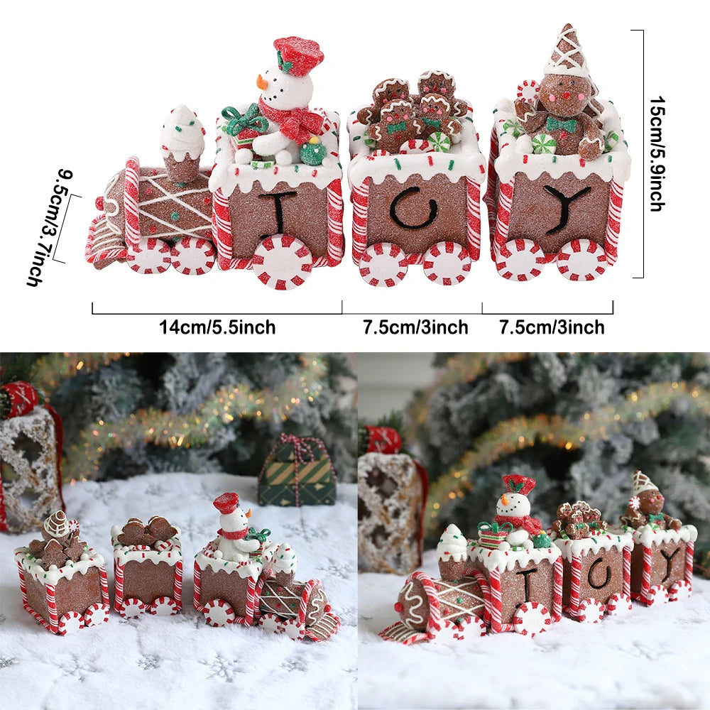 Christmas Ornaments Snowman Gingerbread Man Ice Cream Candy Train Christmas New Year Home Decoration Xmas Kids Gift Noel Navidad