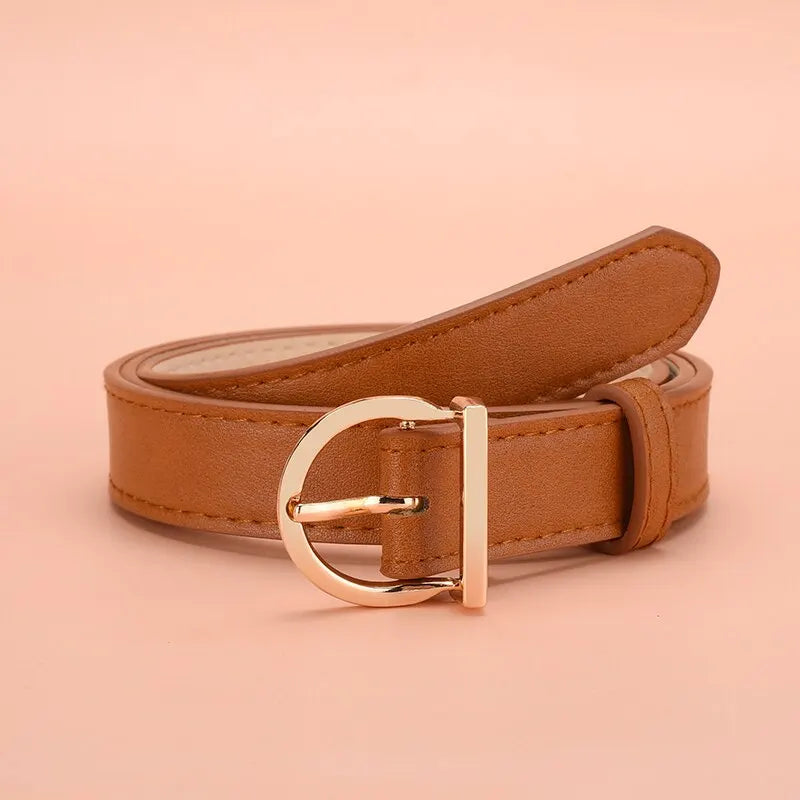 Women's Belt Fashion High-quality Pin Buckle Belt Genuine Luxury Soft PU Leather Belt Women Pair with Pants Jeans，For Ideal Gift