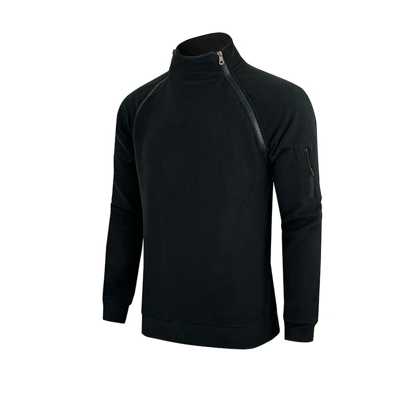 2025 Men Hoodie Autumn Winter Stand Up Collar Hoodie Casual Zipper Outdoor Wear Fashion Men's Clothing Coat