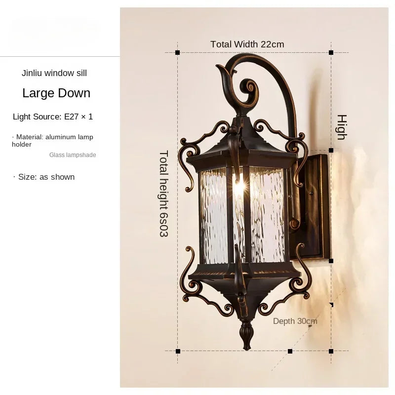 Outdoor wall light waterproof European style outdoor garden super bright home villa gate balcony exterior