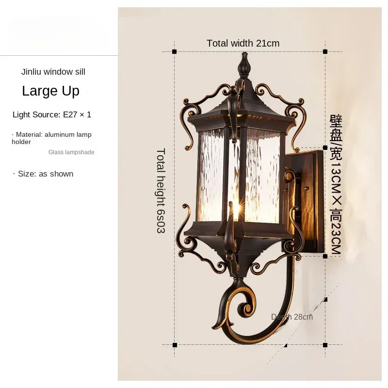 Outdoor wall light waterproof European style outdoor garden super bright home villa gate balcony exterior
