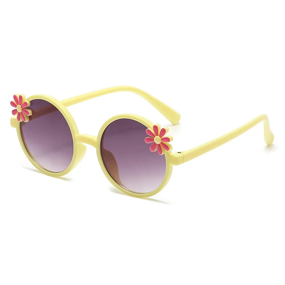 Shades Flower Sunglasses Anti Radiation Glass Kid Sunglasses Blocking Sunglasses Sun Protection Round Frame Children Eyeglass
