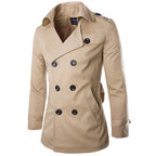 New Mens Coats Windbreaker Cotton Double-breasted Boutique Coat British Temperament Jackets for Men