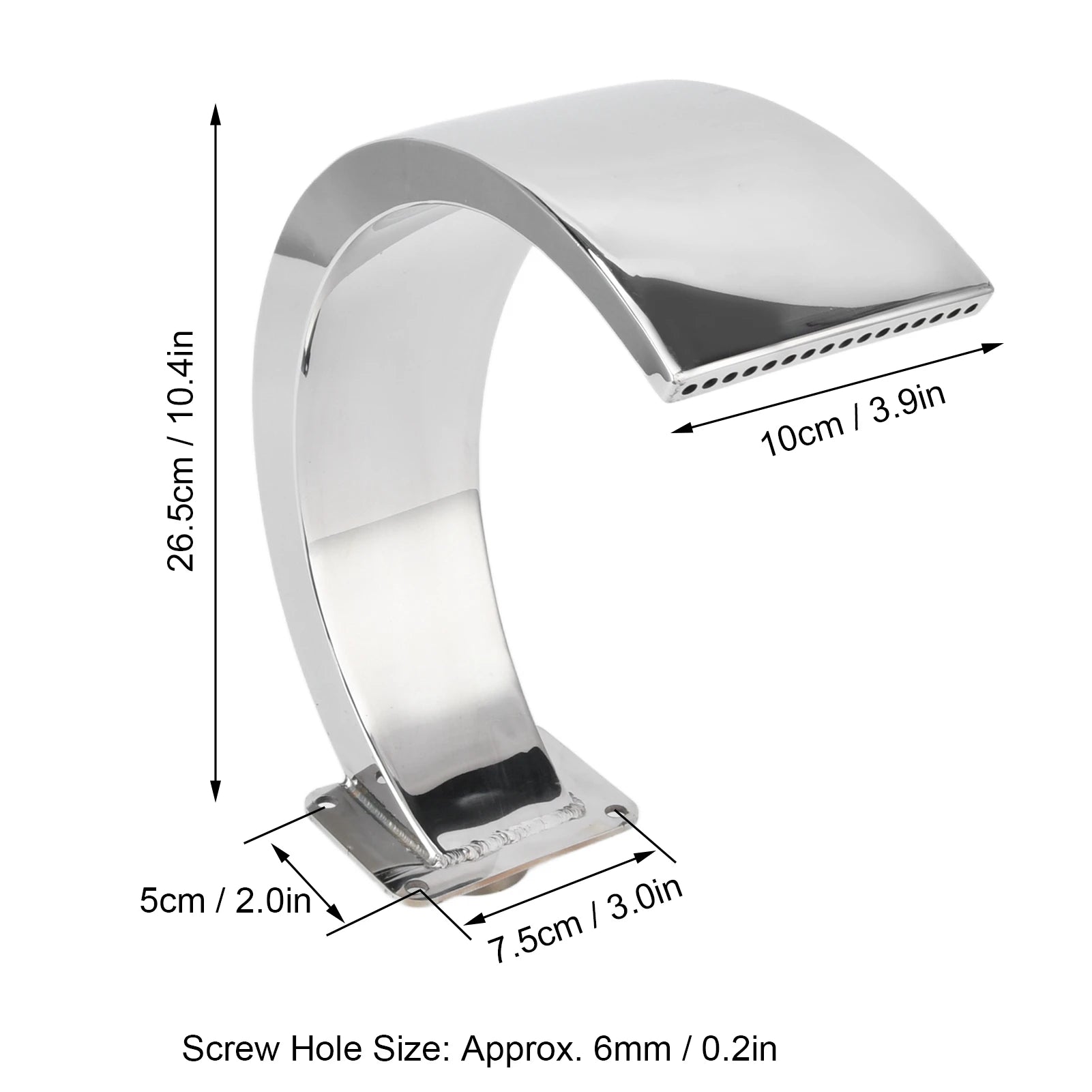 Swimming Pool Waterfall Fountain Rounded Arc Fountain Stainless Steel Pool Water Fountain Pond Garden Decor Hardware Faucet