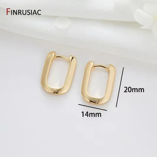 New Trendy Real Gold Plated Round Hoop Earrings For Women Girls Ladies Big Hoops Gold Circle Ring Earrings Party Gift