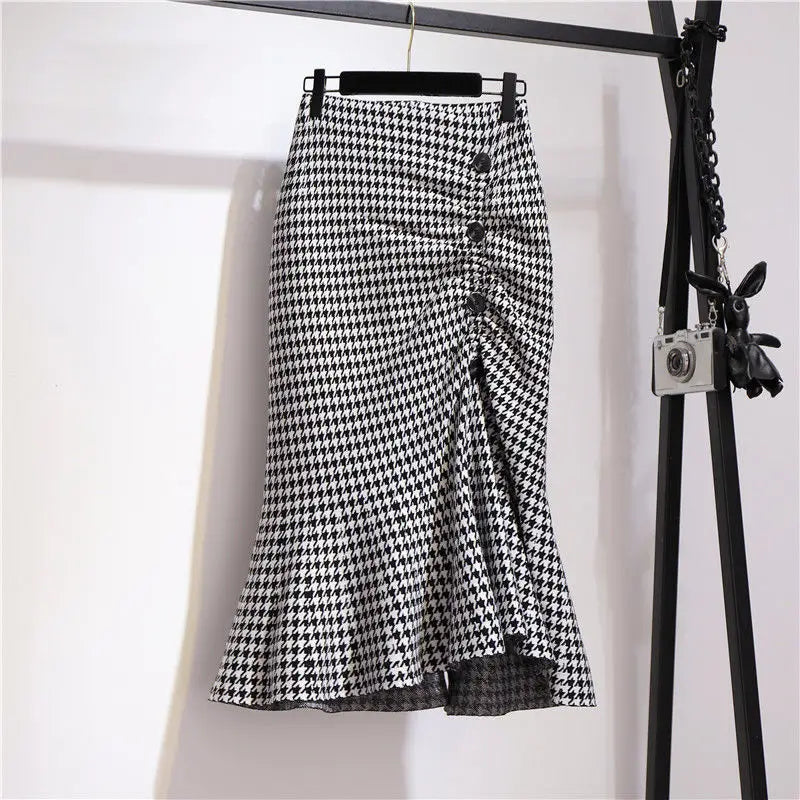 Skirts for Women Sexy Plaid Coquette Ruffle Woman Skirt Casual Premium Y2k Vintage Chic and Elegant Clothing Trend 2024 Harajuku