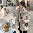 Coats for Women Spring Autumn 2025 New Arrivals Medium Length Blazer Woman Fashion On Promotion Outerwears Long Sleeve In Jacket