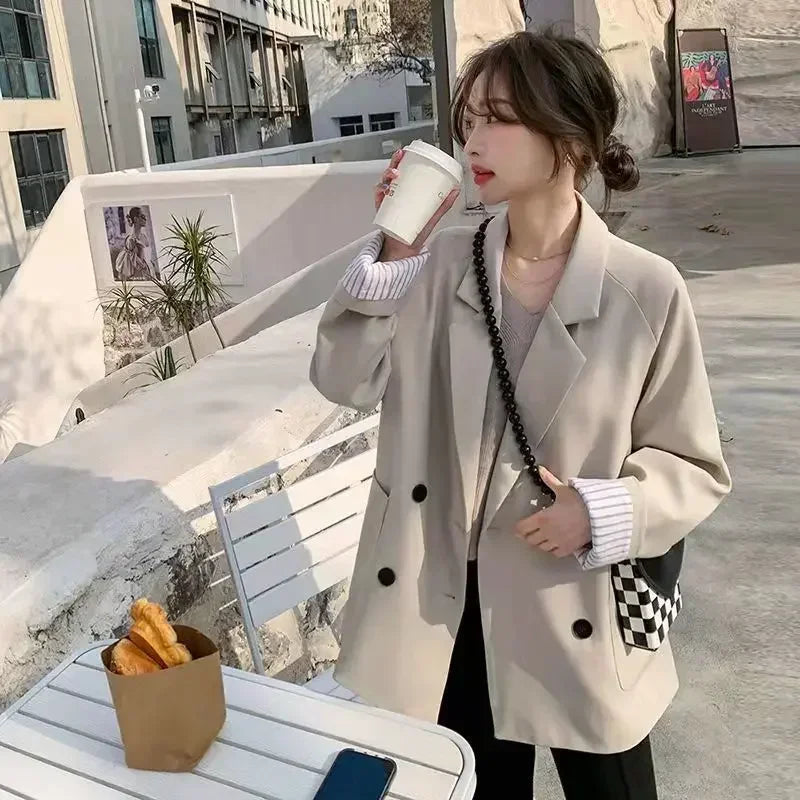 Coats for Women Spring Autumn 2025 New Arrivals Medium Length Blazer Woman Fashion On Promotion Outerwears Long Sleeve In Jacket
