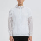 Summer Men's Sun Protection Clothing Lightweight Breathable Ice Silk Hooded Quick Dry Jacket Outdoor Anti-ultraviolet Skin Coat