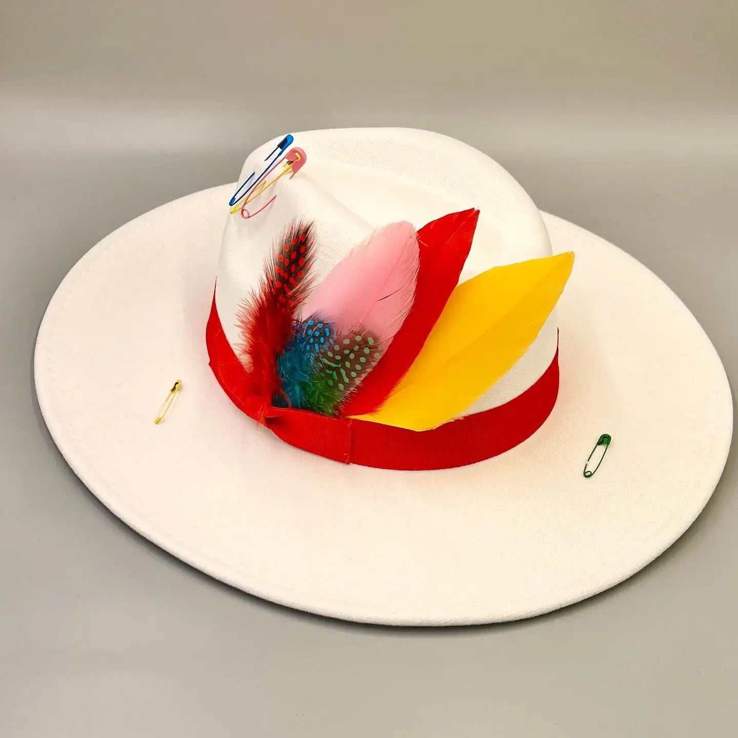 Fedoras 9.5cm Hat Bow Ribbon Feather Accessories Autumn and Winter Men's and Women's Hats Fashion Wide brimmed hats for women