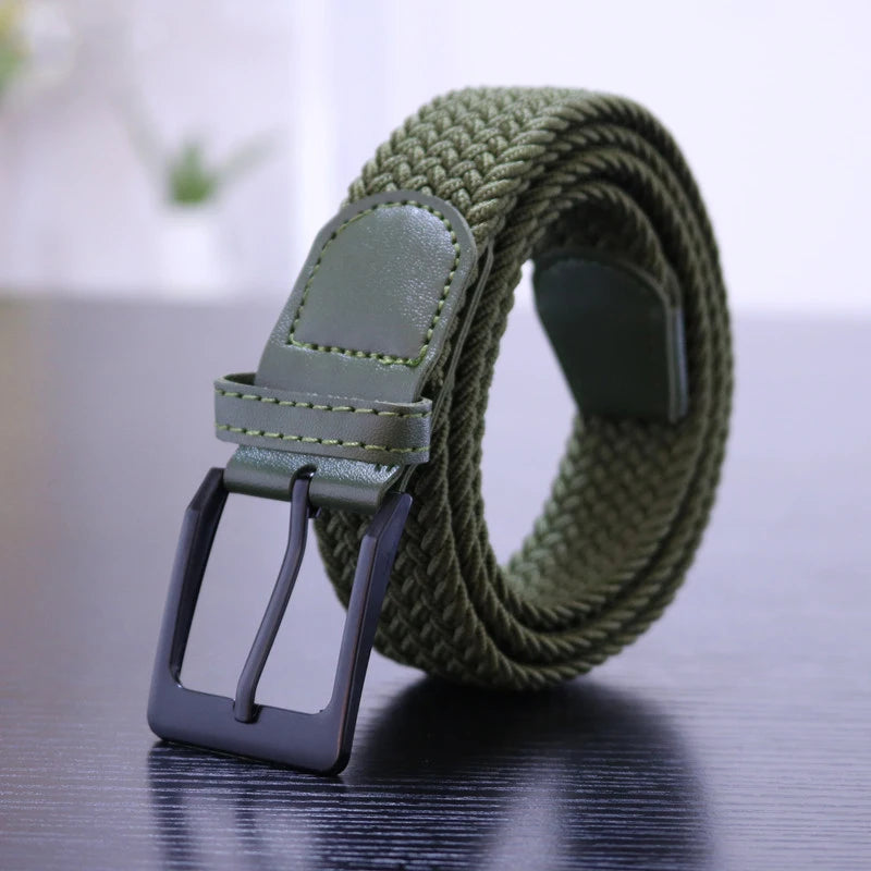 Canvas Belts for Men Fashion Metal Pin Buckle Military Tactical Strap Male Elastic Belt for Pants Jeans