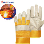 Men Work Gloves Soft Cowhide Driver Hunting Driving Farm Garden Welding Security Protection Safety Mechanic Glove