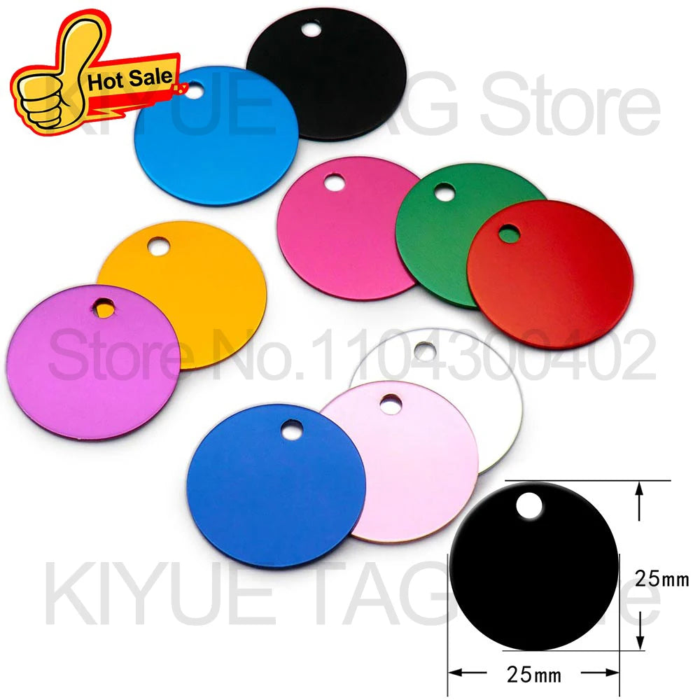 Custom Tags 100PCS Pet Supplies Custom Personalized Cat Collar Name Tag Custom Engraved Dog ID Tag Aluminum Pendant Accessories