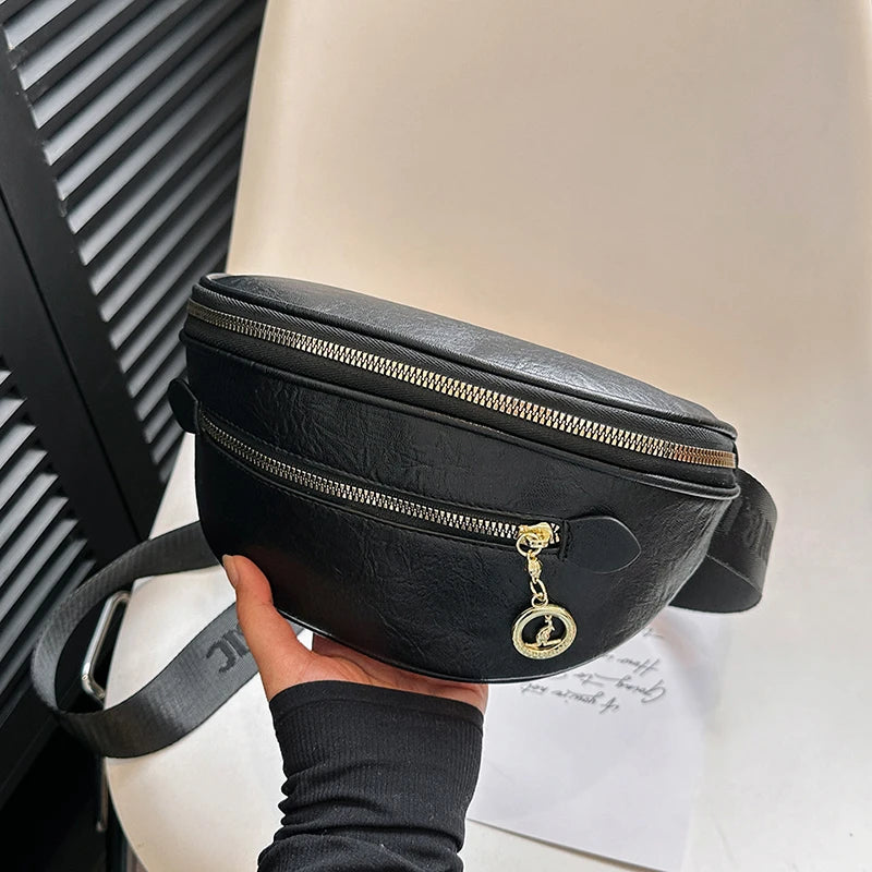 Casual Waist Bag Fashion Lady Fanny Pack and Phone Packs Soft Leather Belt Bags Woman Travel Shoulder Crossbody Chest Bag Purse