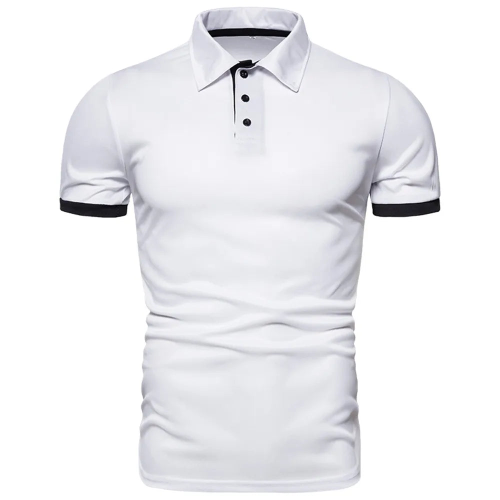 2025 New Mens Polo Shirts Solid Color Short Sleeve Men Polo Shirt Leisure Lapel Man Polo Shirt For Male Tops Shirts