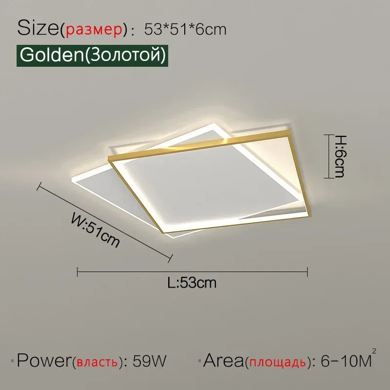 Bedroom Light Modern Minimalist Art Designer Suction Top High-end European Light Luxury Creative Ultra-thin Square Room Light