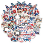 53 Pcs Patriotic American Flag Stickers, Vinyl 4th of July Decals for Festive Independence Day