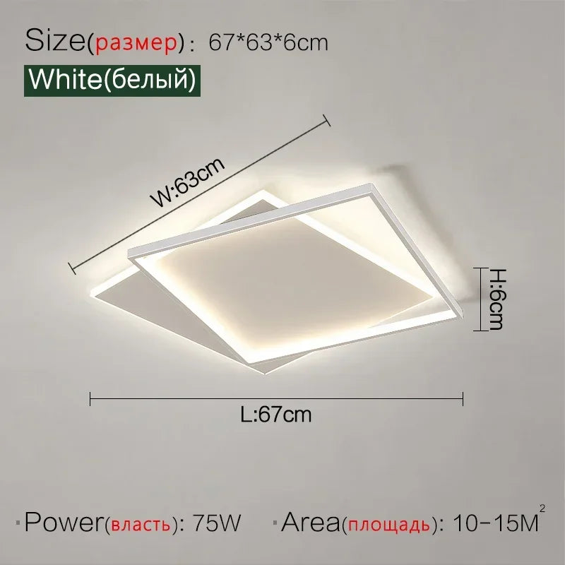 Bedroom Light Modern Minimalist Art Designer Suction Top High-end European Light Luxury Creative Ultra-thin Square Room Light