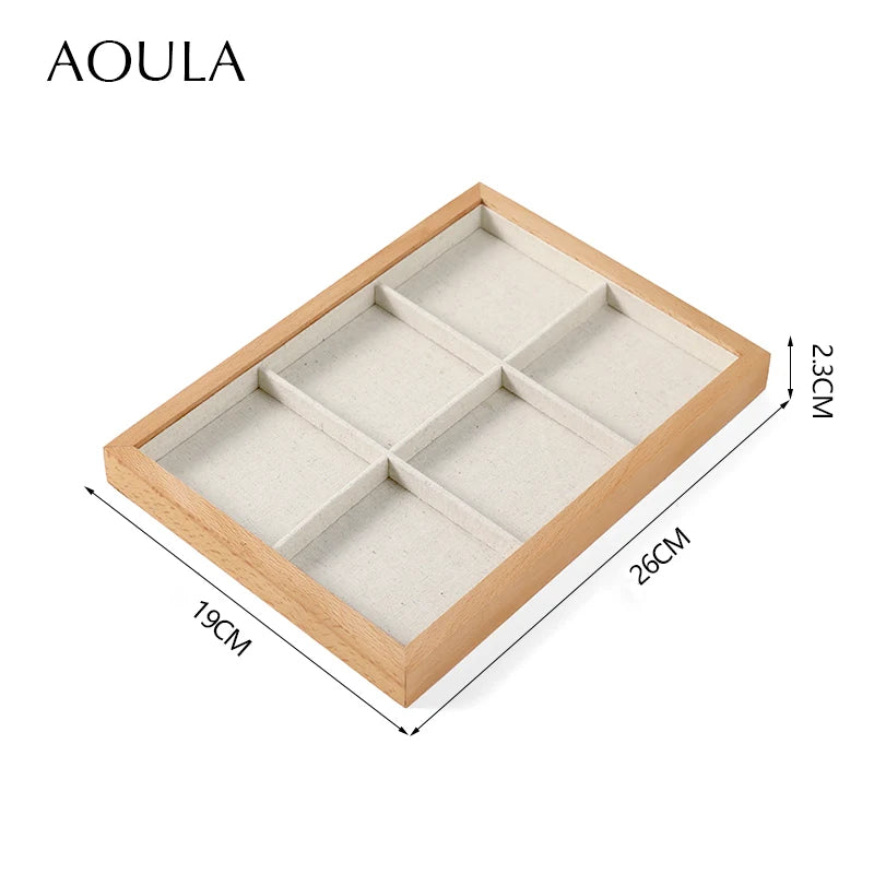 Stackable Ring Earring Jewelry Storage Multi Use Tray Bracelet Necklace Display Stand Holder Wooden Counter Top Drawer Organizer
