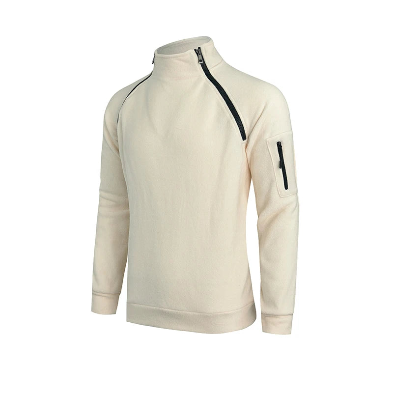 2025 Men Hoodie Autumn Winter Stand Up Collar Hoodie Casual Zipper Outdoor Wear Fashion Men's Clothing Coat