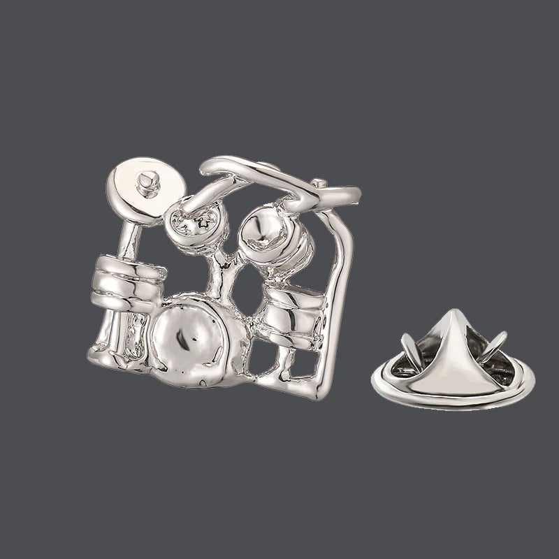 Men's brooch note music equipment rack drum violin guitar piano saxophone design Suit coat lapel pin women's backpack hat badge