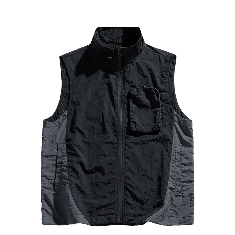 Men's vest for spring and summer new outerwear for camping hiking outdoor charging fashionable trend simple and high-end vest