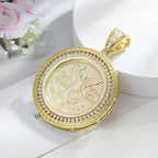 Pendants Catholic  virgin guadalupe  14K Gold Plated  50 Peso CZ  Medal Style  pendant for men  accessories Religious Pendants